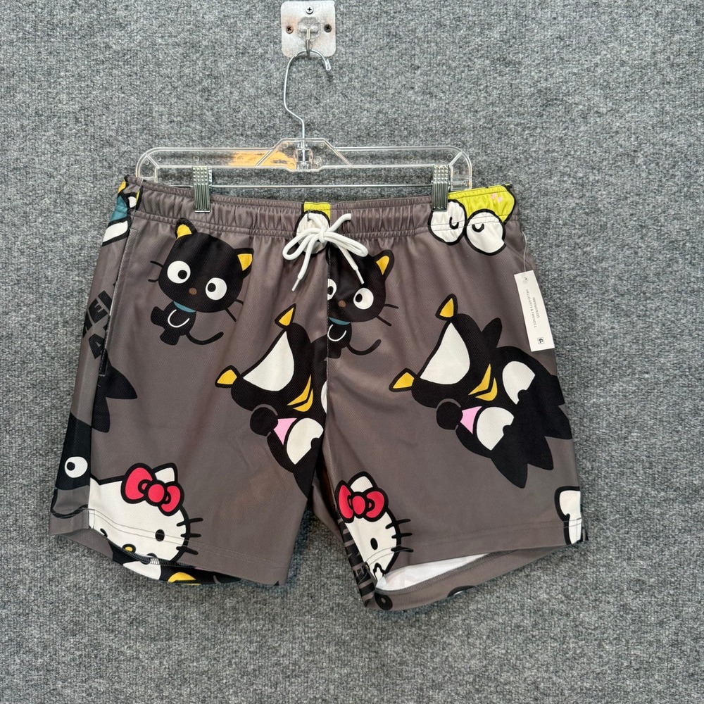 Sanrio Shorts Adult Large Gray Hello Kitty Friends All Over Print‎ Lounge NEW